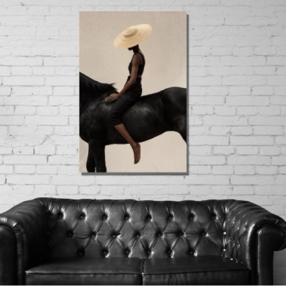 Stunning African American woman Elegant Equestrian Canvas unframed print New ✨😍 - Picture 10 of 13